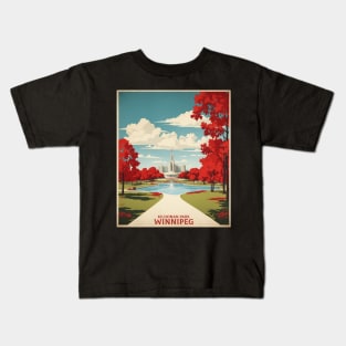 Winnipeg Kildonan Park Vintage Retro Travel Tourism Kids T-Shirt